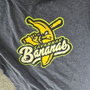 Savannah Bananas Graphic T Shirt Mens XL Blue Baseball Fan Crew Neck Y2K 50/50